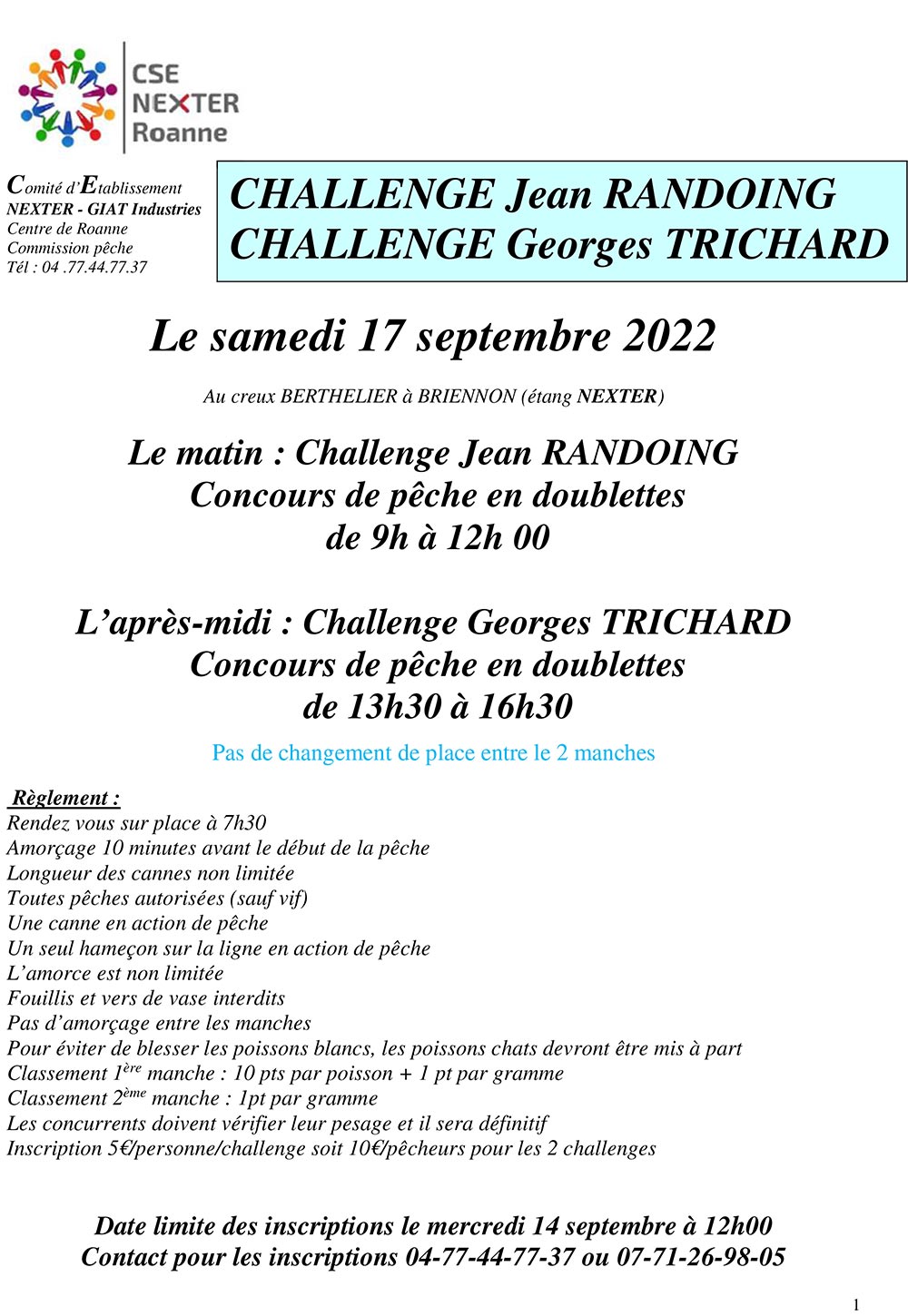 Challenges Jean RANDOING et Georges TRICHARD 2022