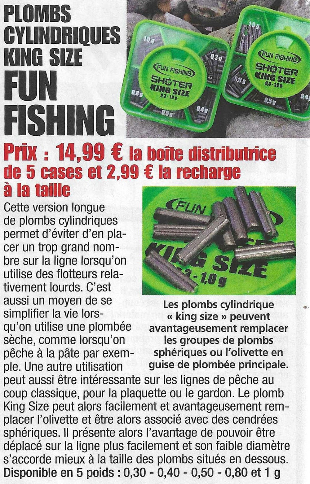 ffishing plombs king size cyl