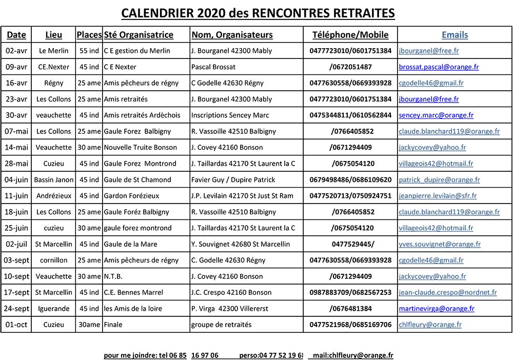 calendrier retraités 2020 1