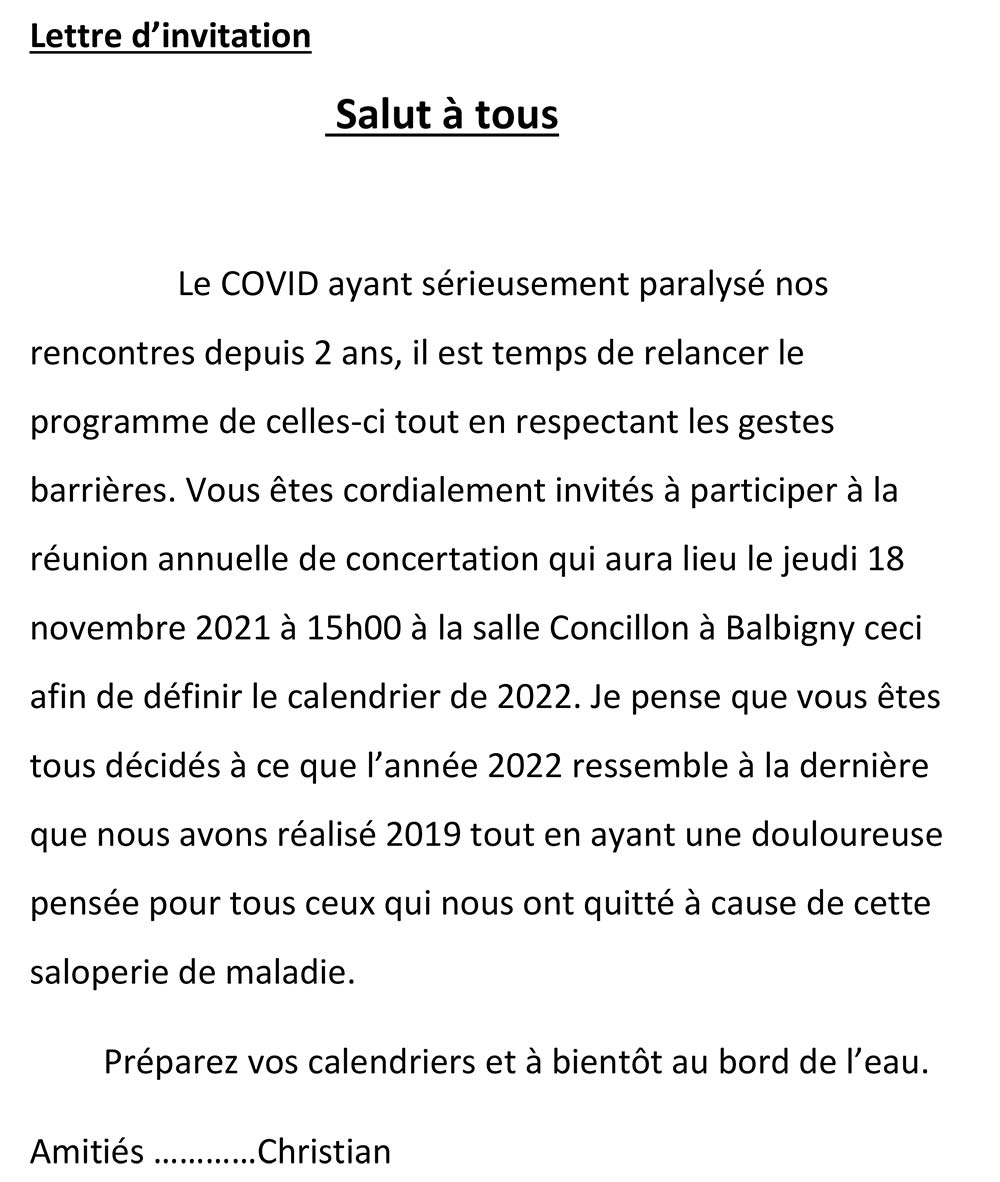 lettre invitation calendrier 2022